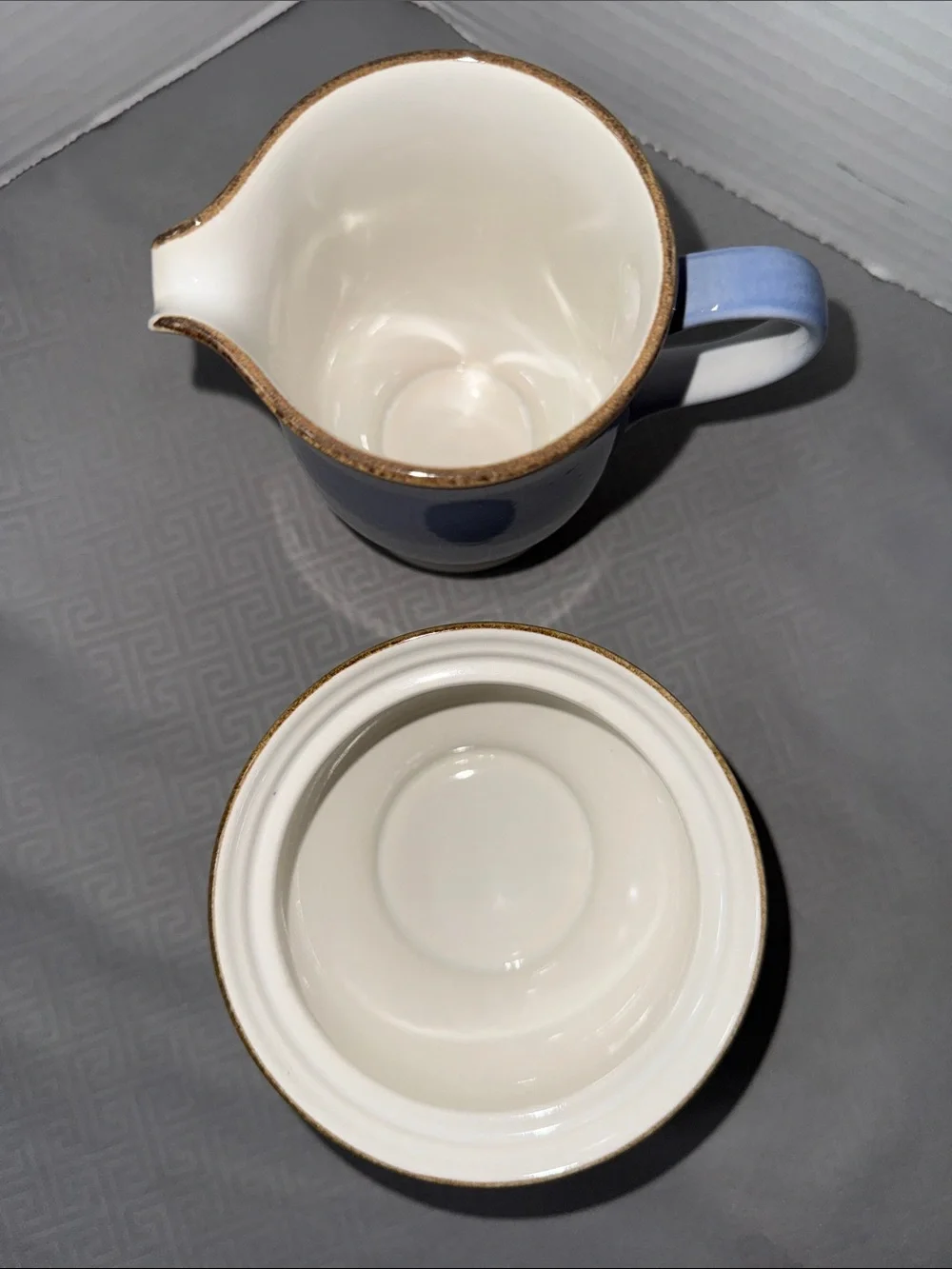 Vtg Mikasa Moon Glow Fashion Tones Lidded Sugar Bowl & Creamer Set DJ 505 Japan